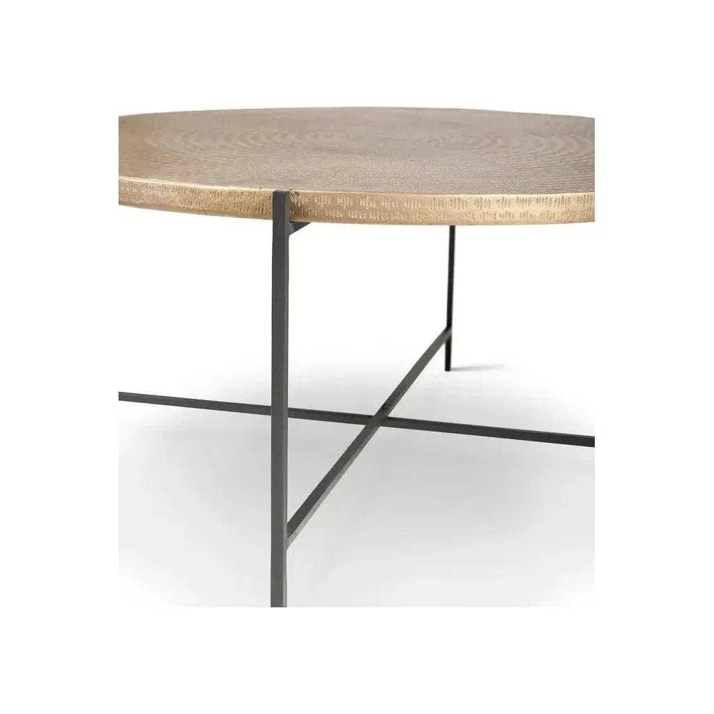 Navi Reclaimed Cast Aluminum Round Coffee Table - LOOMLAN - Urbia - Coffee Tables