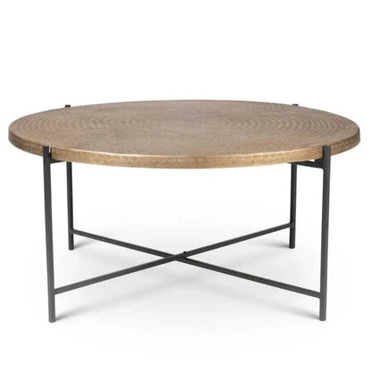 Navi Reclaimed Cast Aluminum Round Coffee Table - LOOMLAN - Urbia - Coffee Tables