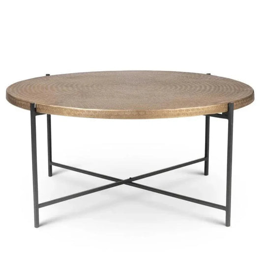 Navi Reclaimed Cast Aluminum Round Coffee Table - LOOMLAN - Urbia - Coffee Tables