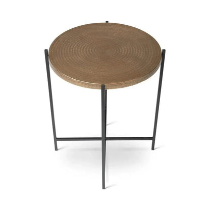 Navi Reclaimed Cast Aluminum Round End Table - LOOMLAN - Urbia - Side Tables