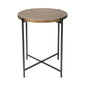 Navi Reclaimed Cast Aluminum Round End Table - LOOMLAN - Urbia - Side Tables