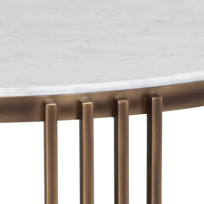 Naxos Coffee Table Marble Top & Glass Shelf - LOOMLAN - SUNPAN - Coffee Tables