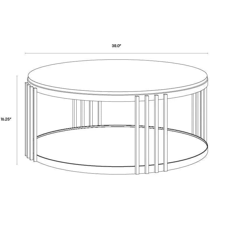 Naxos Coffee Table Marble Top & Glass Shelf - LOOMLAN - SUNPAN - Coffee Tables