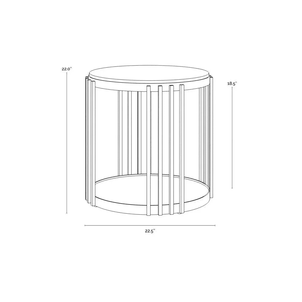Naxos Side Table Marble & Glass In Bronze - LOOMLAN - SUNPAN - Side Tables