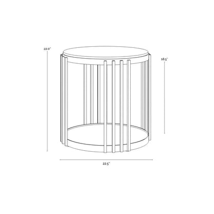 Naxos Side Table Marble & Glass In Bronze - LOOMLAN - SUNPAN - Side Tables