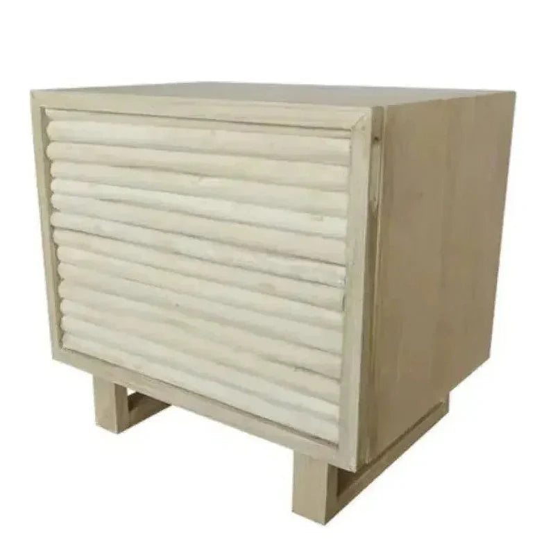 Naya Handmade Solid Mindi Nightstand - LOOMLAN - Artesia - Nightstands