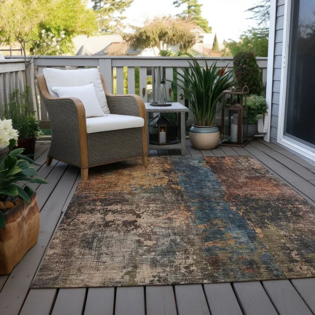 Nayara Blue Washable Indoor - Outdoor Rug - LOOMLAN - LOOMLAN Rugs - Outdoor Rugs