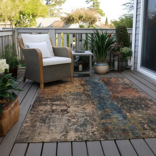 Nayara Blue Washable Indoor - Outdoor Rug - LOOMLAN - LOOMLAN Rugs - Outdoor Rugs