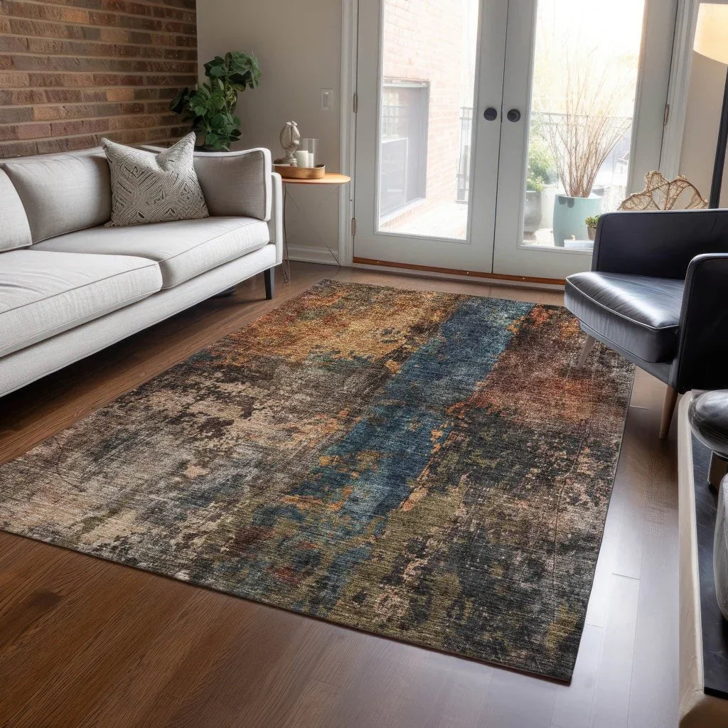 Nayara Blue Washable Indoor - Outdoor Rug - LOOMLAN - LOOMLAN Rugs - Outdoor Rugs