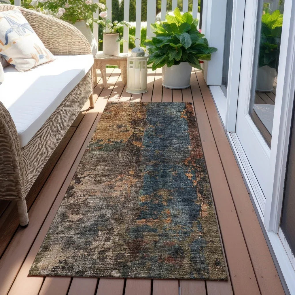 Nayara Blue Washable Indoor - Outdoor Rug - LOOMLAN - LOOMLAN Rugs - Outdoor Rugs