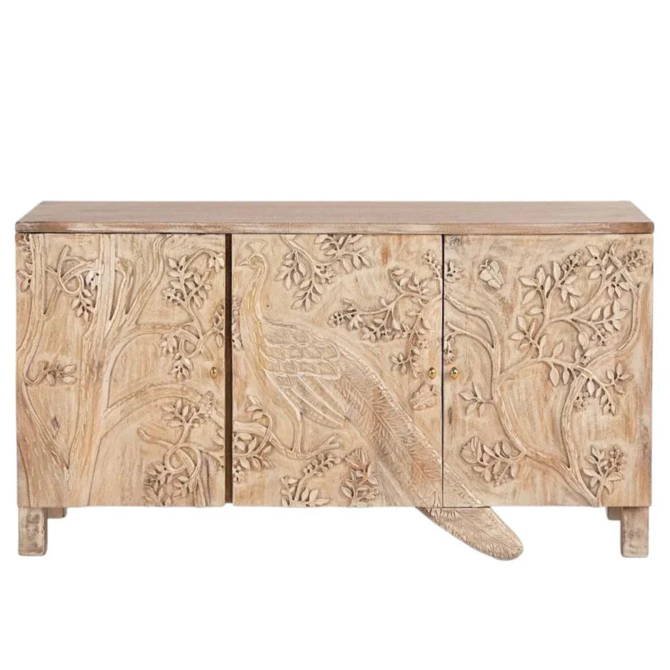 Mother Nature Sideboard Peacock Bird Front Doors - LOOMLAN - LOOMLAN - Sideboards