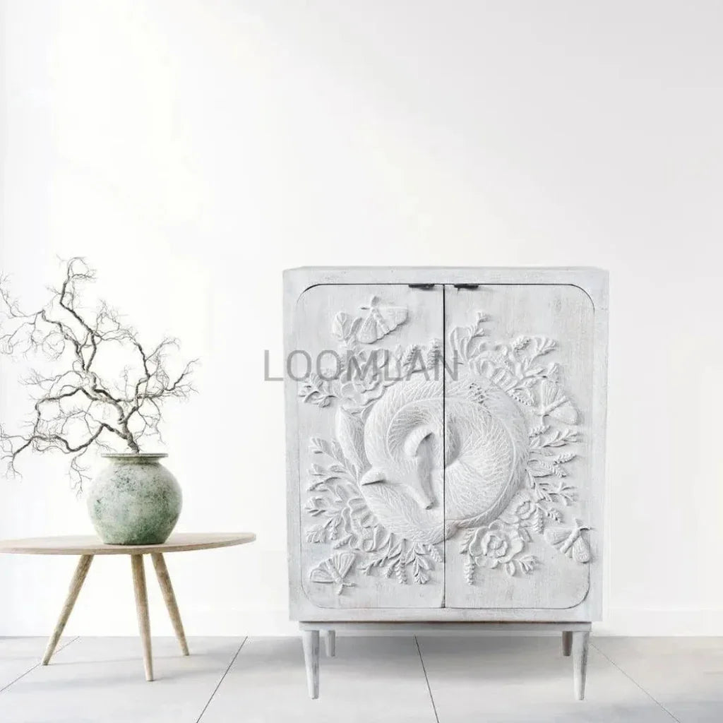 50xMother Nature Sleeping Fox Tall Cabinet - LOOMLAN - LOOMLAN - Accent Cabinets