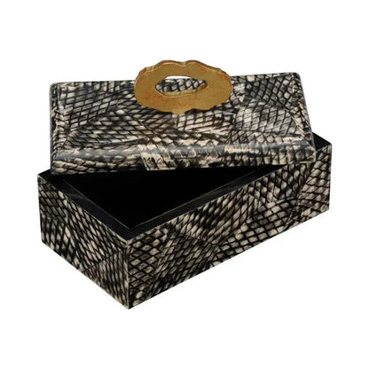 Nazare Black Fish Scale Finish Box - LOOMLAN - Wildwood - Boxes & Bowls