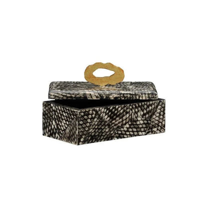 Nazare Black Fish Scale Finish Box - LOOMLAN - Wildwood - Boxes & Bowls