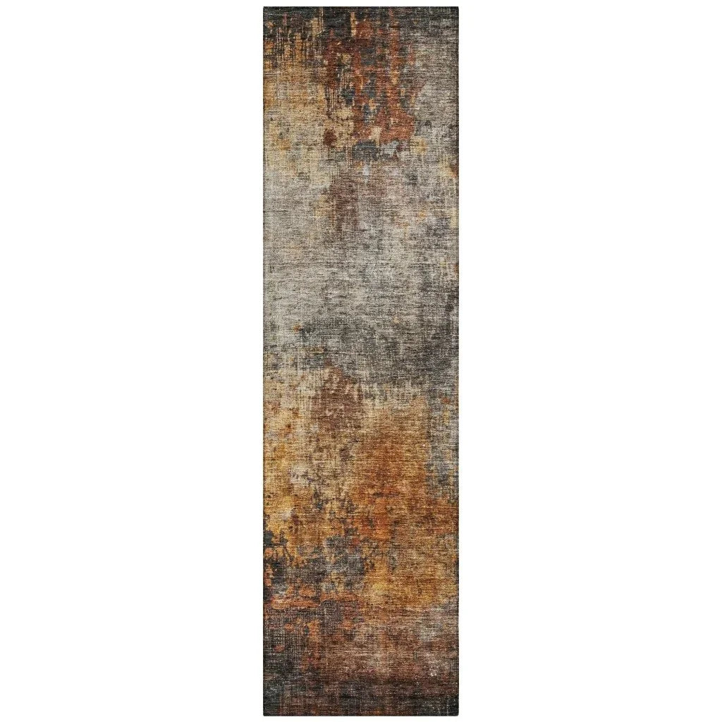 Nazeera Orange Washable Indoor - Outdoor Rug - LOOMLAN - LOOMLAN Rugs - Outdoor Rugs