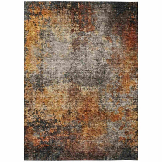 Nazeera Orange Washable Indoor - Outdoor Rug - LOOMLAN - LOOMLAN Rugs - Outdoor Rugs