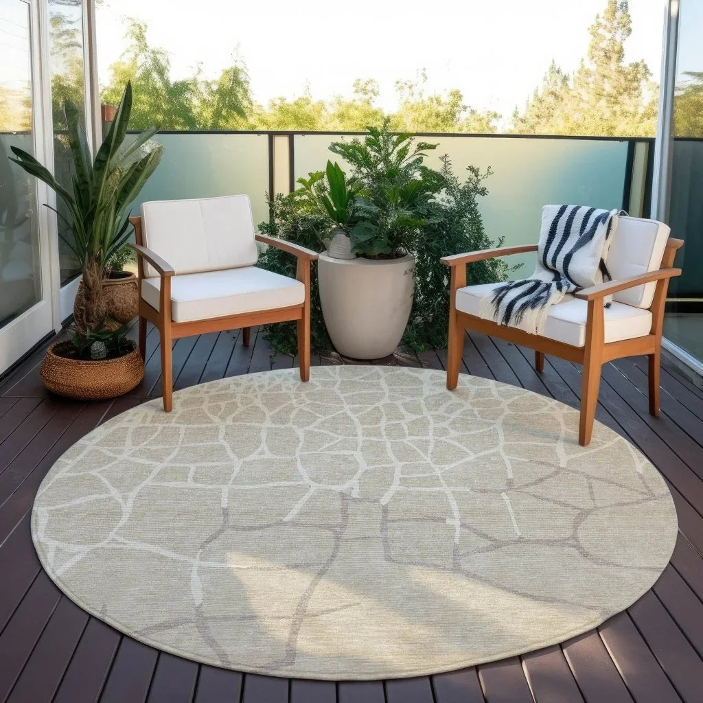 Nazira Beige Washable Indoor-Outdoor Rug-Outdoor Rugs-LOOMLAN Rugs-LOOMLAN