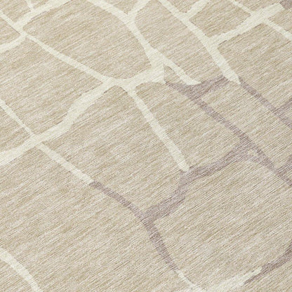 Nazira Beige Washable Indoor-Outdoor Rug-Outdoor Rugs-LOOMLAN Rugs-LOOMLAN