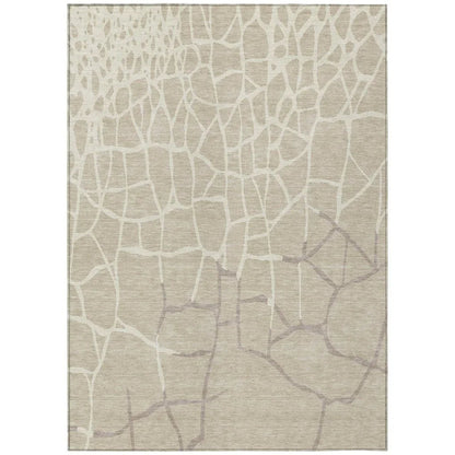 Nazira Beige Washable Indoor-Outdoor Rug-Outdoor Rugs-LOOMLAN Rugs-2'6" x 3'10"-LOOMLAN