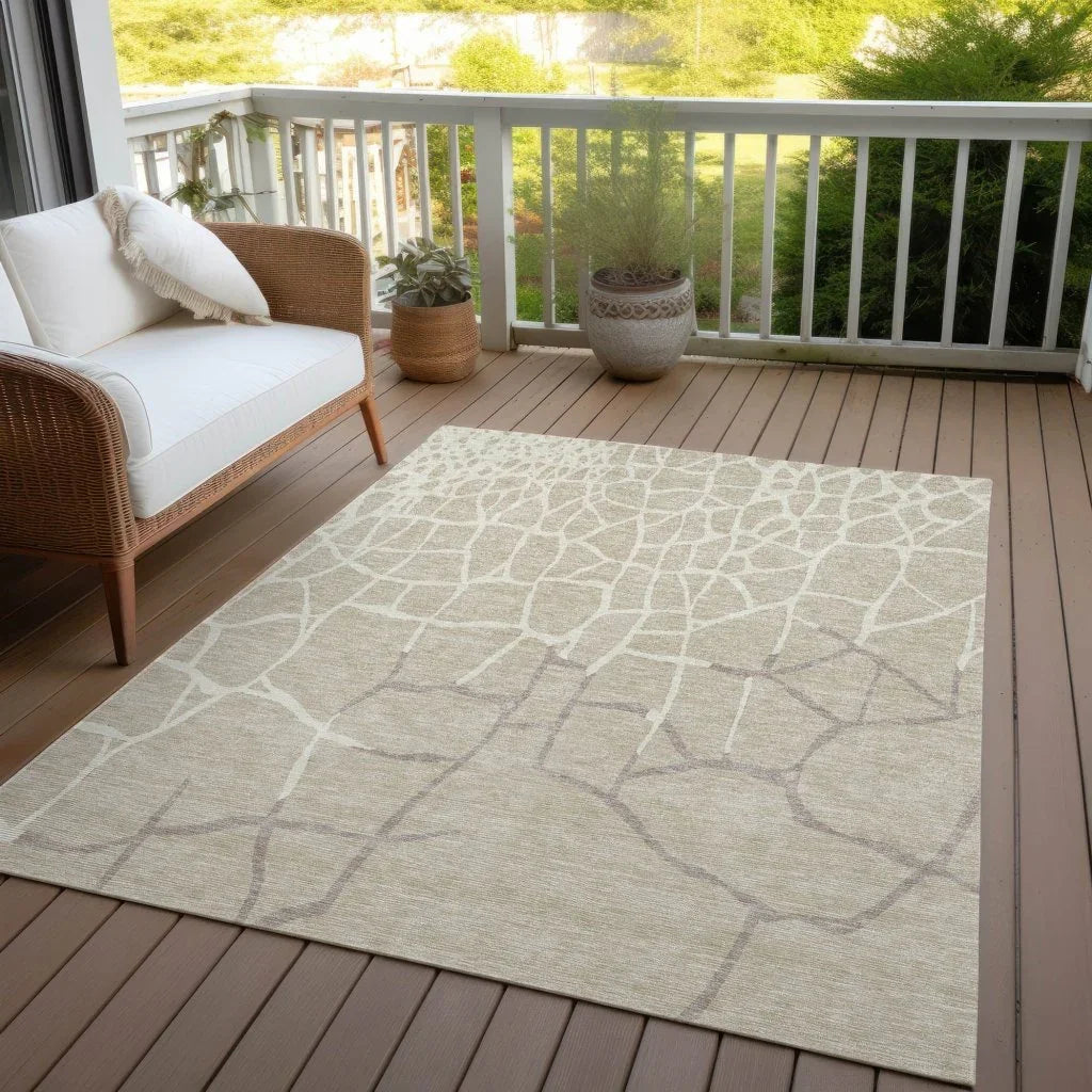Nazira Beige Washable Indoor-Outdoor Rug-Outdoor Rugs-LOOMLAN Rugs-LOOMLAN
