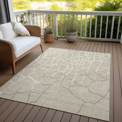 Nazira Beige Washable Indoor-Outdoor Rug-Outdoor Rugs-LOOMLAN Rugs-LOOMLAN