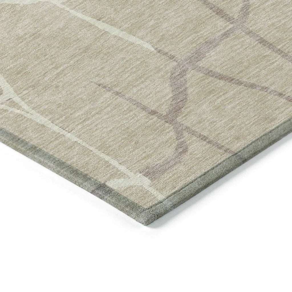 Nazira Beige Washable Indoor-Outdoor Rug-Outdoor Rugs-LOOMLAN Rugs-LOOMLAN