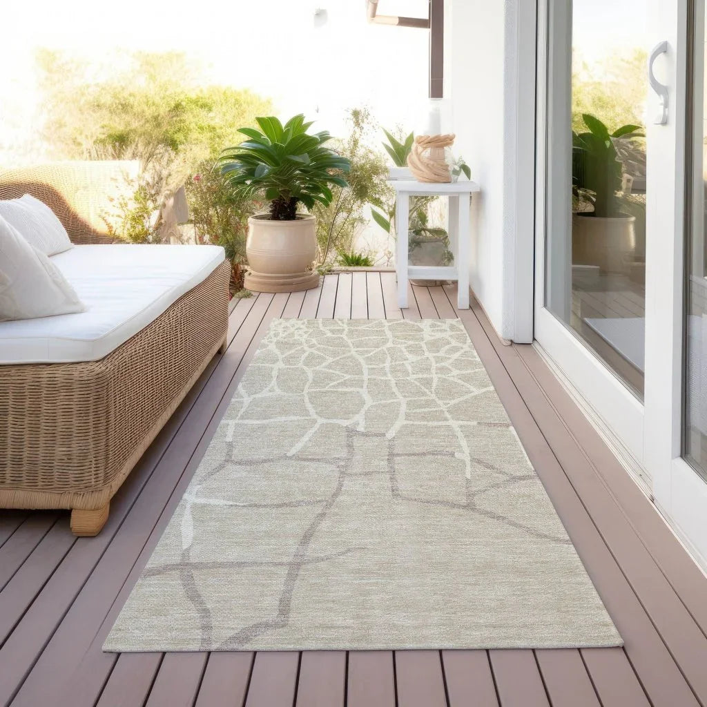 Nazira Beige Washable Indoor-Outdoor Rug-Outdoor Rugs-LOOMLAN Rugs-LOOMLAN