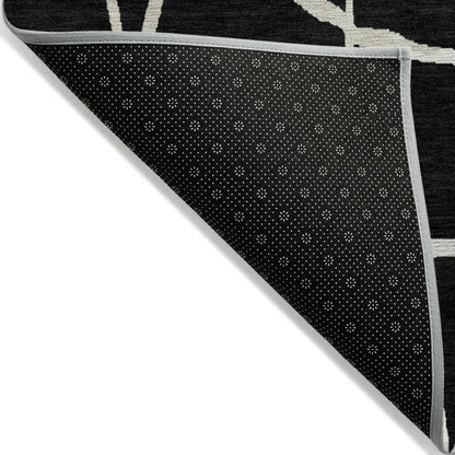 Nazira Black Washable Indoor-Outdoor Rug-Outdoor Rugs-LOOMLAN Rugs-LOOMLAN