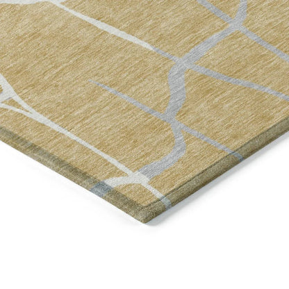Nazira Gold Washable Indoor-Outdoor Rug-Outdoor Rugs-LOOMLAN Rugs-LOOMLAN