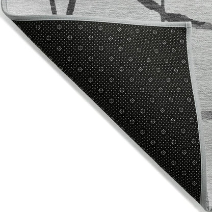 Nazira Gray Washable Indoor-Outdoor Rug-Outdoor Rugs-LOOMLAN Rugs-LOOMLAN