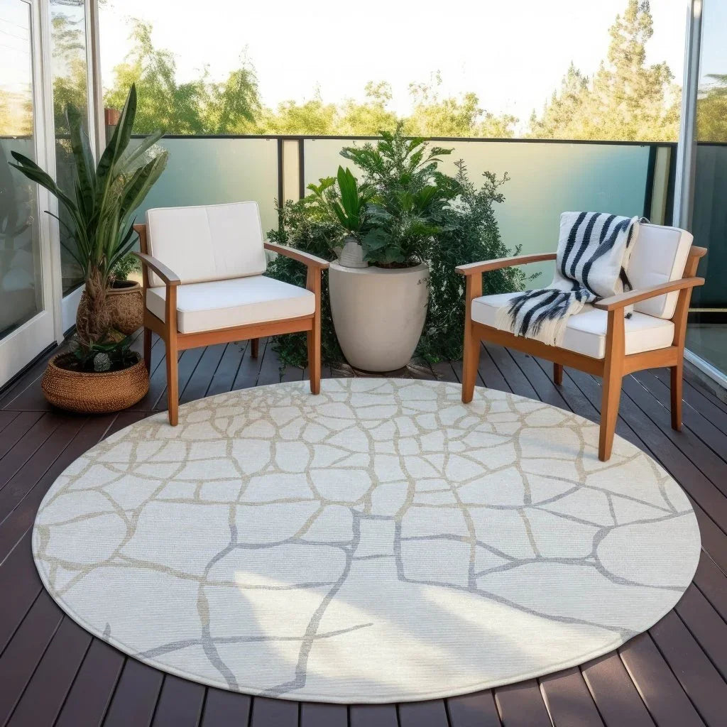 Nazira Ivory Washable Indoor-Outdoor Rug-Outdoor Rugs-LOOMLAN Rugs-LOOMLAN