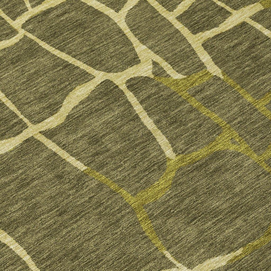 Nazira Olive Washable Indoor-Outdoor Rug-Outdoor Rugs-LOOMLAN Rugs-LOOMLAN