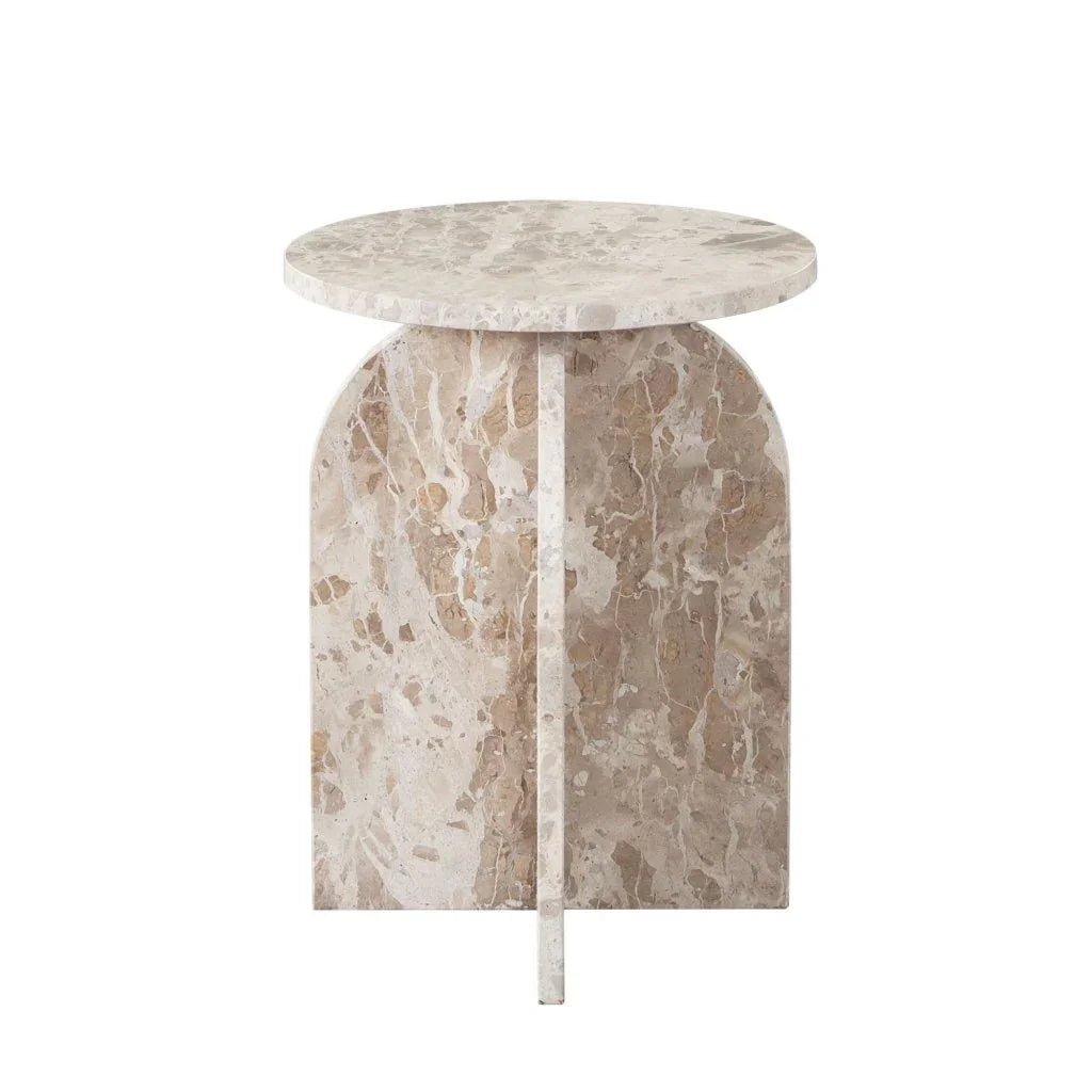 Nebula Genuine Marble Round End Table - LOOMLAN - Diamond Sofa - Side Tables