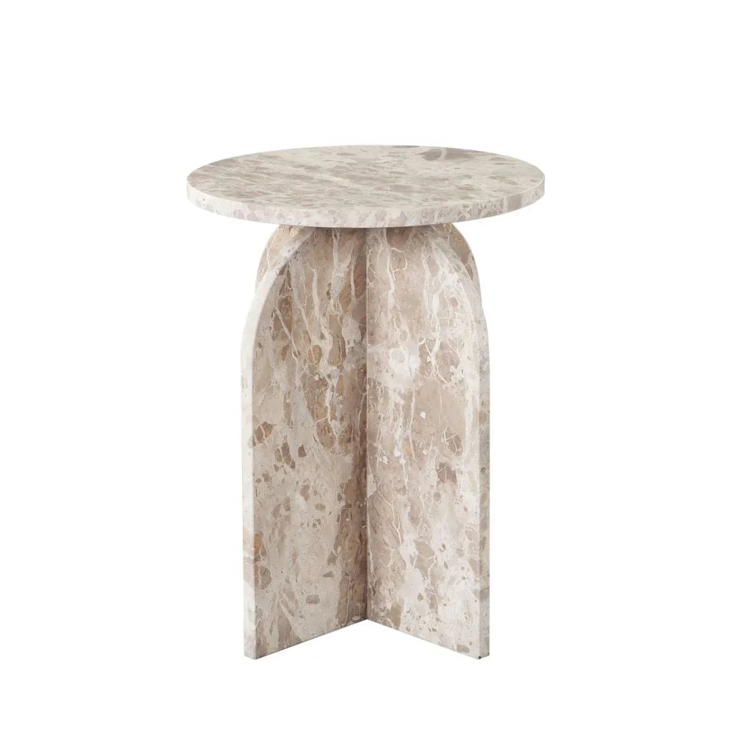 Nebula Genuine Marble Round End Table - LOOMLAN - Diamond Sofa - Side Tables