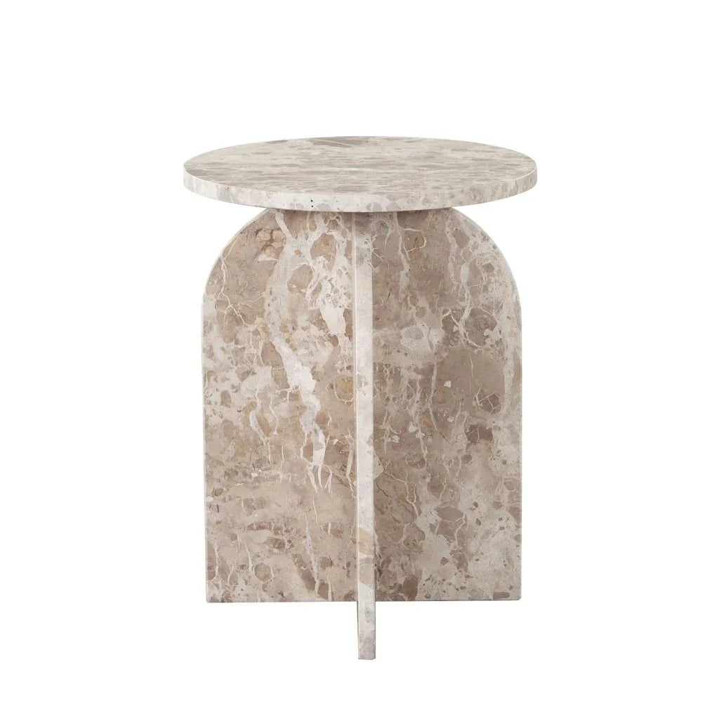 Nebula Genuine Marble Round End Table - LOOMLAN - Diamond Sofa - Side Tables
