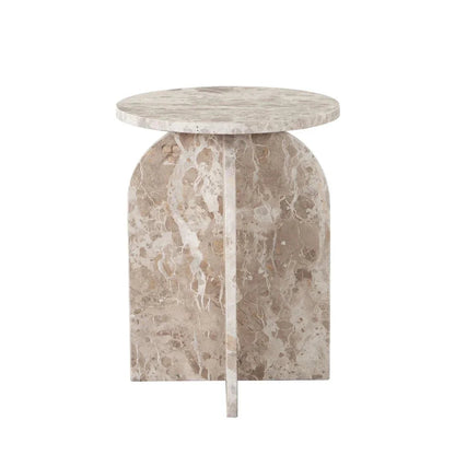 Nebula Genuine Marble Round End Table - LOOMLAN - Diamond Sofa - Side Tables