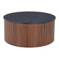 Nejaus Wood Black & Walnut Round Coffee Table - LOOMLAN - Zuo Modern - Coffee Tables