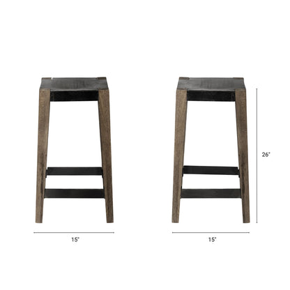 Nell Wooden Brown Leg Bar Stool