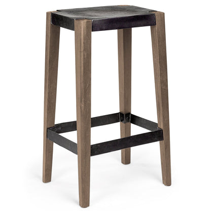 Nell Wooden Brown Leg Bar Stool