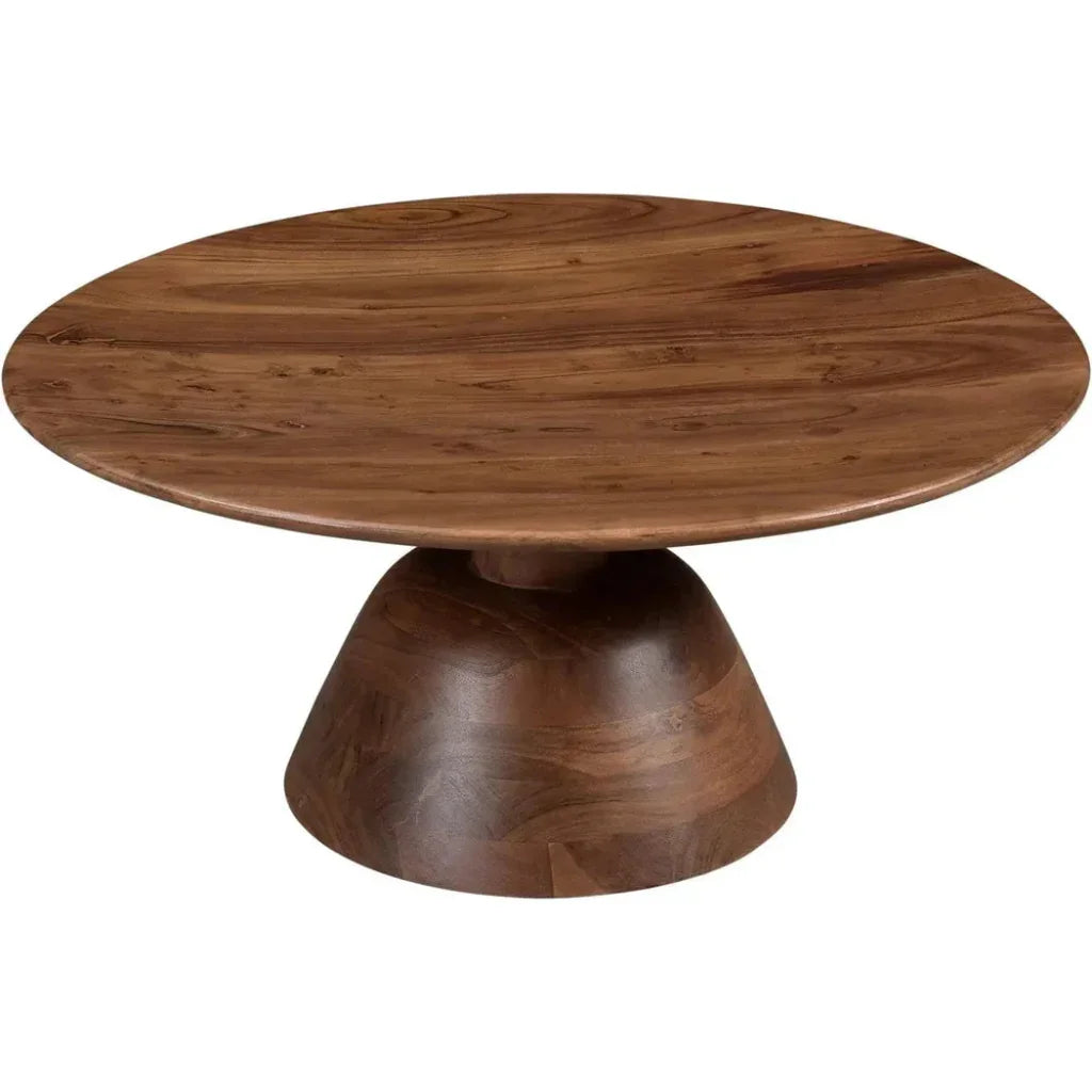 Nels Acacia Wood Brown Round Coffee Table - LOOMLAN - Moe's Home - Coffee Tables