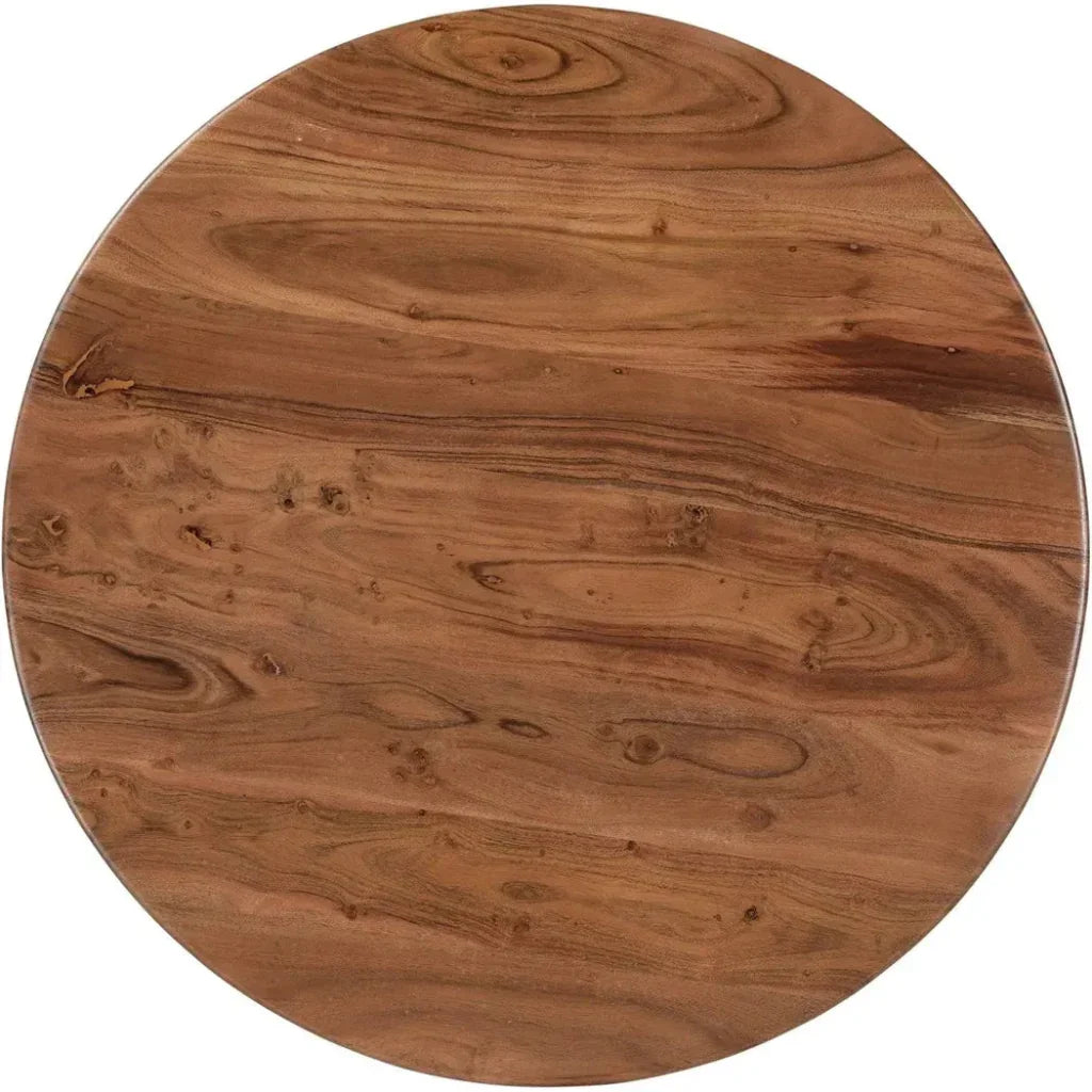 Nels Acacia Wood Brown Round Coffee Table - LOOMLAN - Moe's Home - Coffee Tables