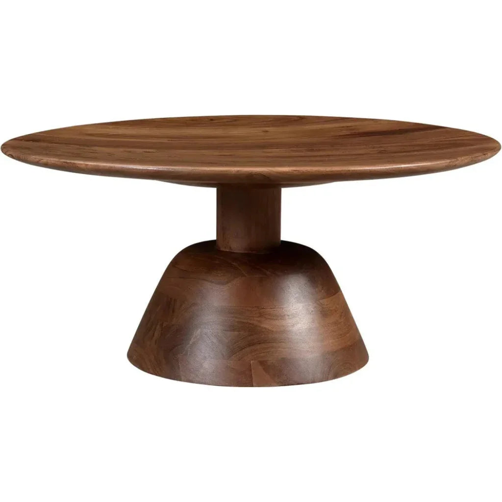 Nels Acacia Wood Brown Round Coffee Table - LOOMLAN - Moe's Home - Coffee Tables