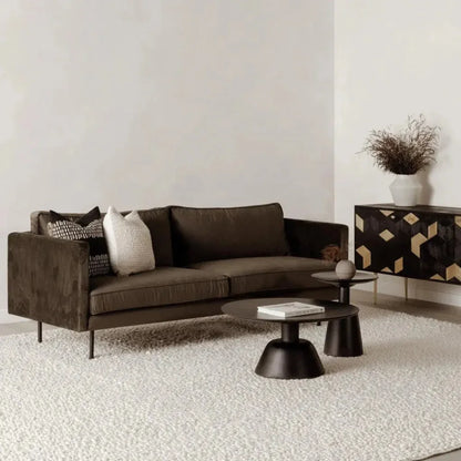 Nels Solid Wood Black Round Coffee Table - LOOMLAN - Moe's Home - Coffee Tables