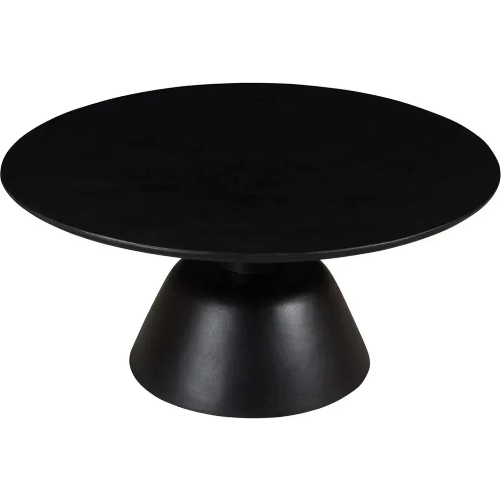 Nels Solid Wood Black Round Coffee Table - LOOMLAN - Moe's Home - Coffee Tables