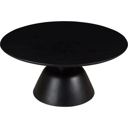 Nels Solid Wood Black Round Coffee Table - LOOMLAN - Moe's Home - Coffee Tables