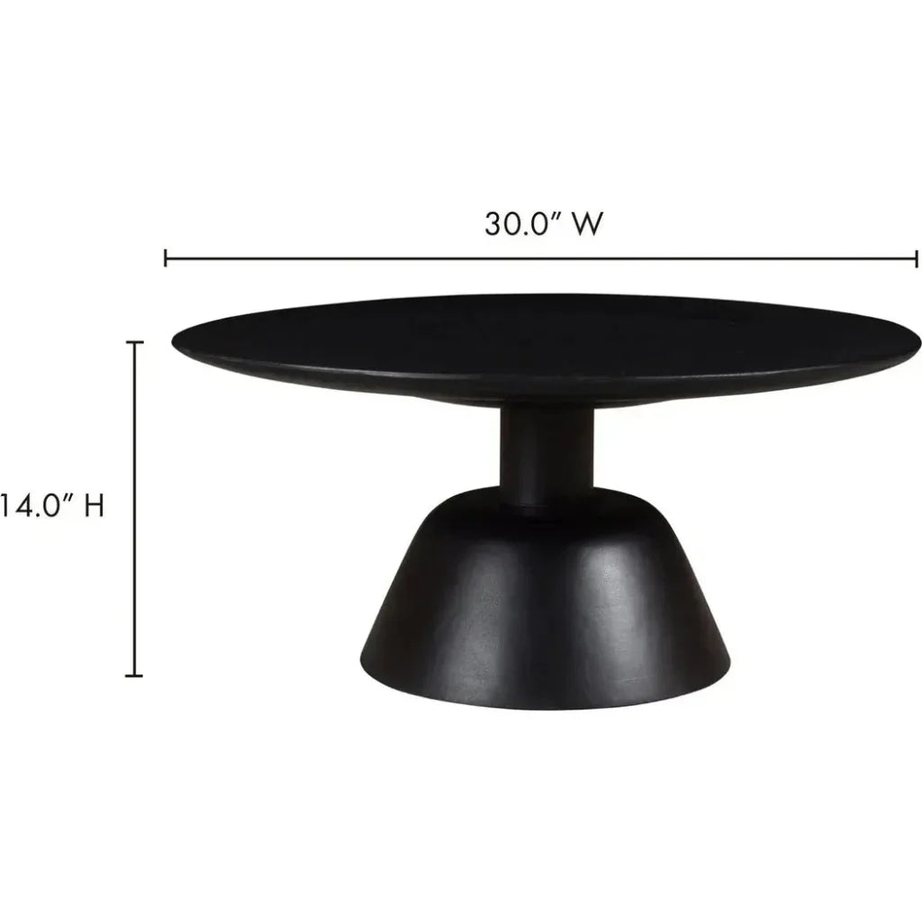Nels Solid Wood Black Round Coffee Table - LOOMLAN - Moe's Home - Coffee Tables