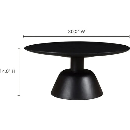 Nels Solid Wood Black Round Coffee Table - LOOMLAN - Moe's Home - Coffee Tables