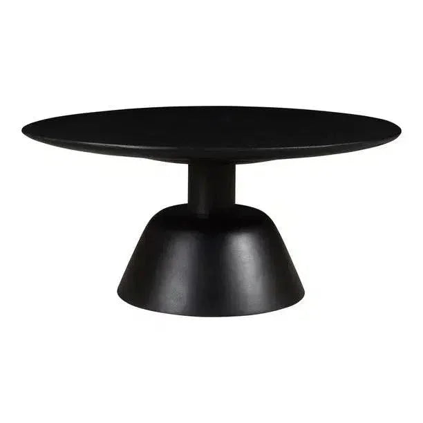 Nels Solid Wood Black Round Coffee Table - LOOMLAN - Moe's Home - Coffee Tables