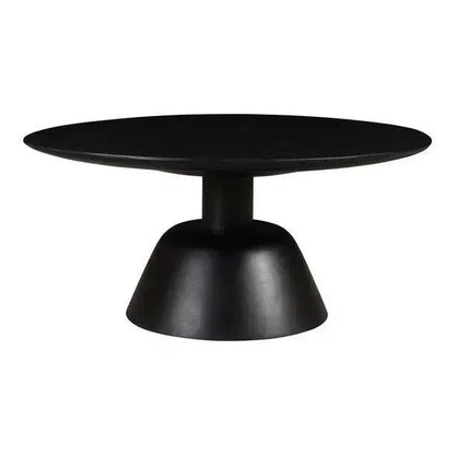 Nels Solid Wood Black Round Coffee Table - LOOMLAN - Moe's Home - Coffee Tables