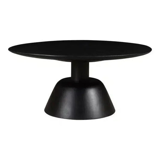 Nels Solid Wood Black Round Coffee Table - LOOMLAN - Moe's Home - Coffee Tables